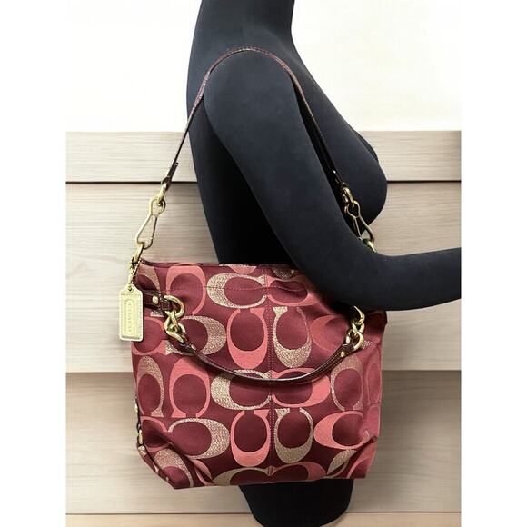 Y2K Coach F18004 Brooke Signature Lurex Shoulder Bag & F46486 Wristlet - Picture 10 of 16